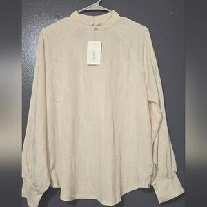 Cream Long Sleeve Top